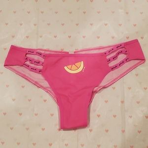 💕🔥NWT PINK Victoria's Secret hot pink orange slice strappy cheeky panties